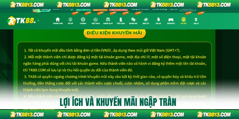 Lợi ích và khuyến mãi ngập tràn